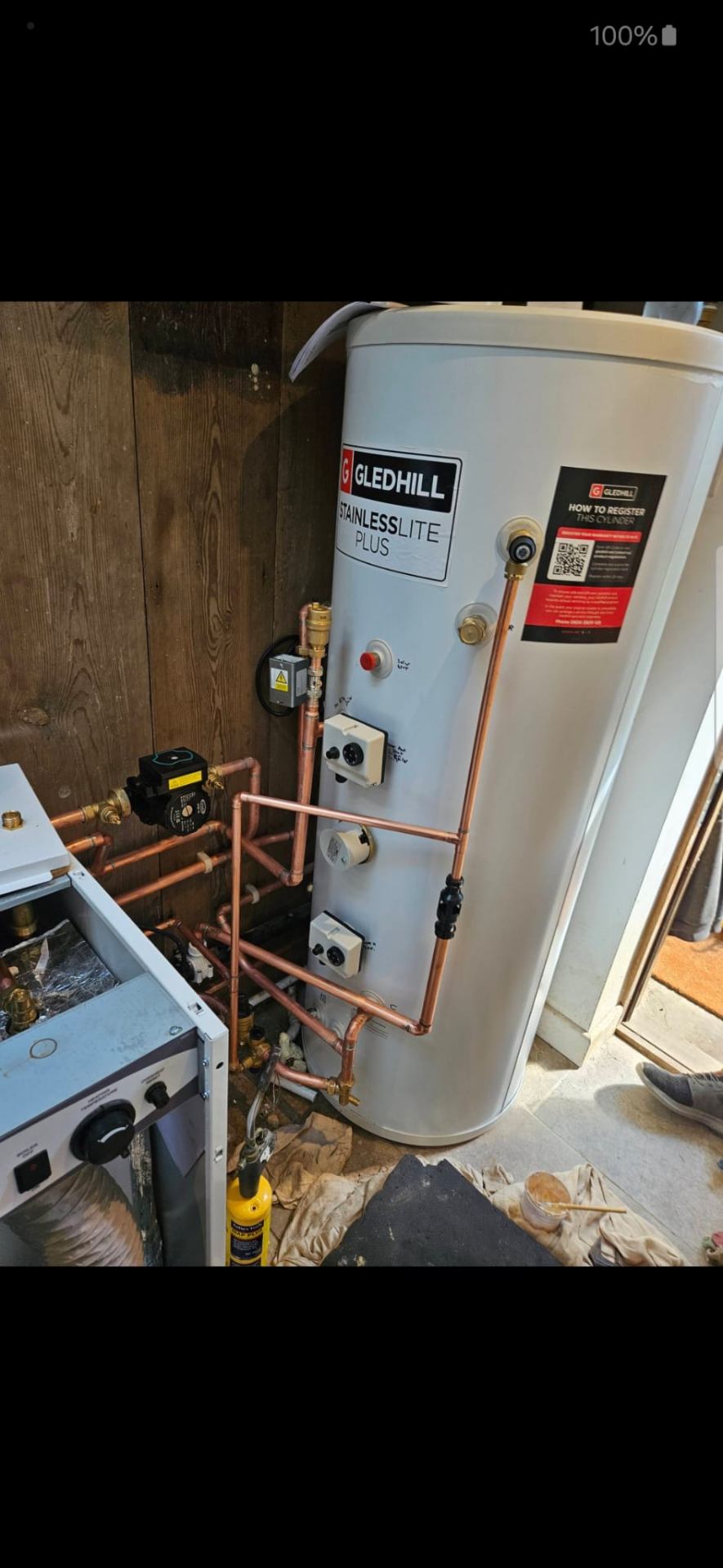 Gledhill StainlessLite Cylinder Setup
